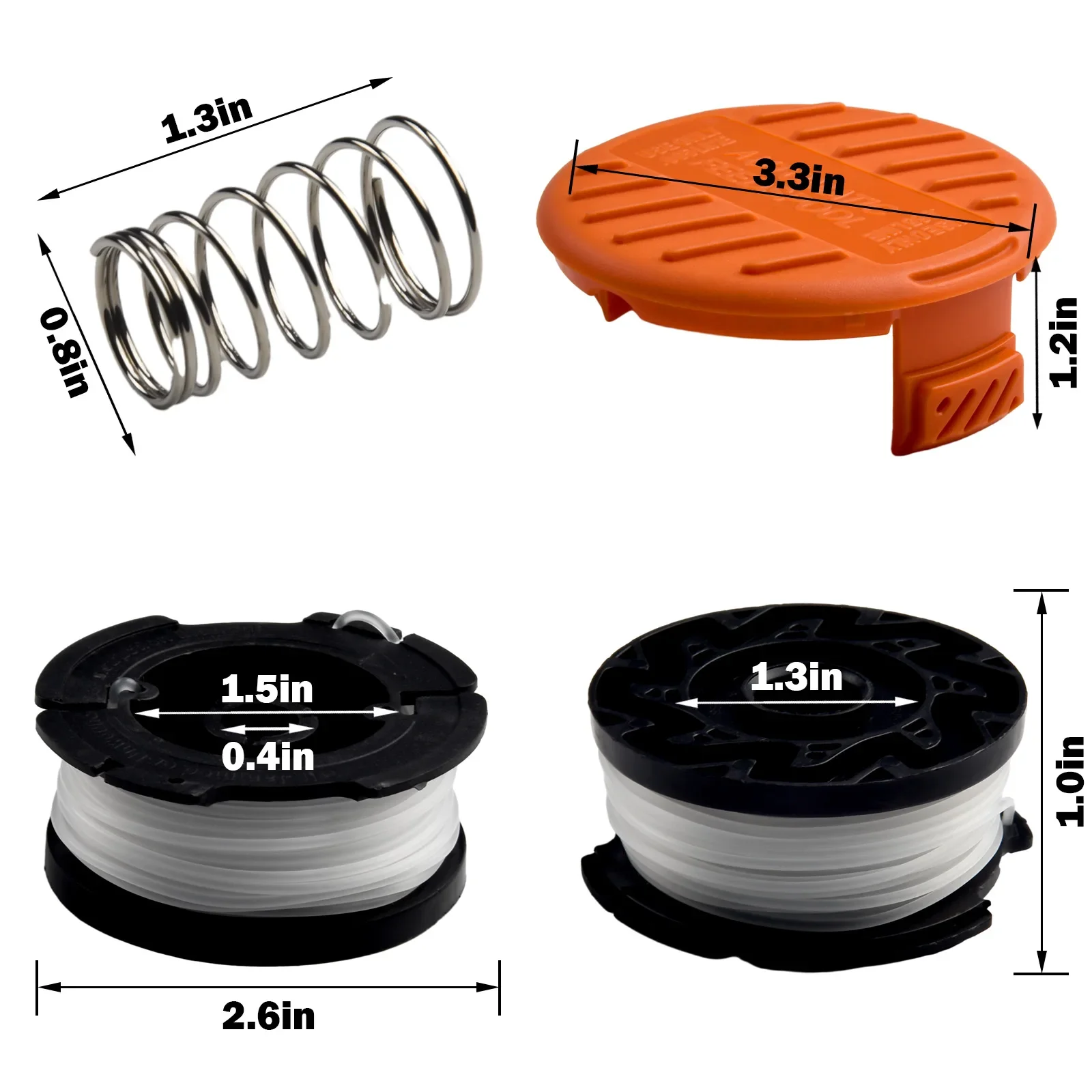 Black+Decker Tool Cordless - Trimmer Spool & Cap & ฤดูใบไม้ผลิสําหรับ