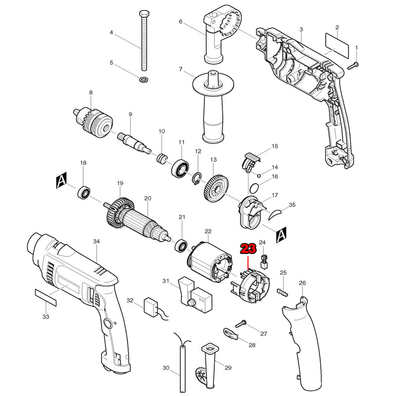 ที่ใส่แปรงสำหรับเครื่องมือไฟฟ้ - Makita Drill Hp1640 บทวิจารณ์และราคา