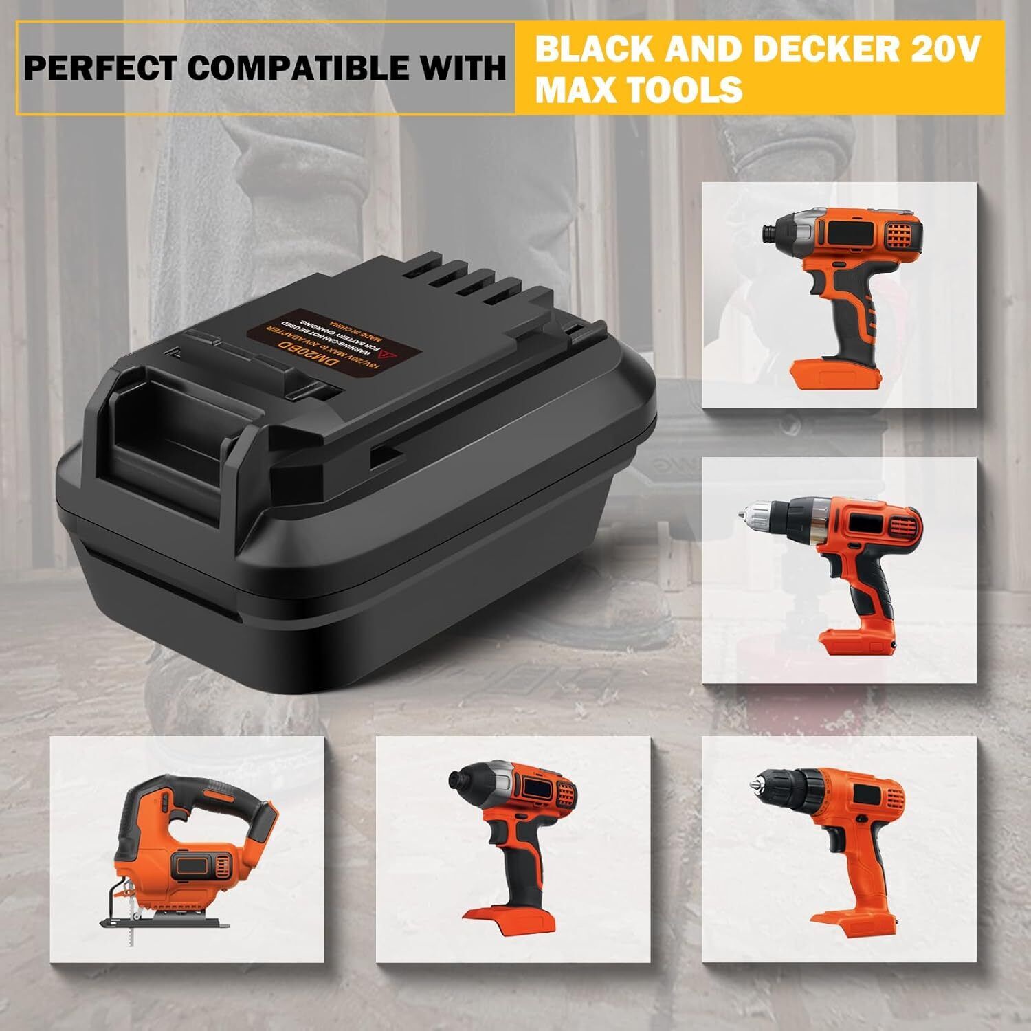 DM20BD อะแดปเตอร์แบตเตอรี่สำหร - Black+Decker Tool Cordless บทวิจารณ์และราคา