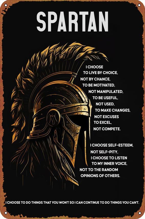 ป้ายโลหะสไตล์เรโทร Spartan คำค - Home Improvement Quotes บทวิจารณ์และราคา