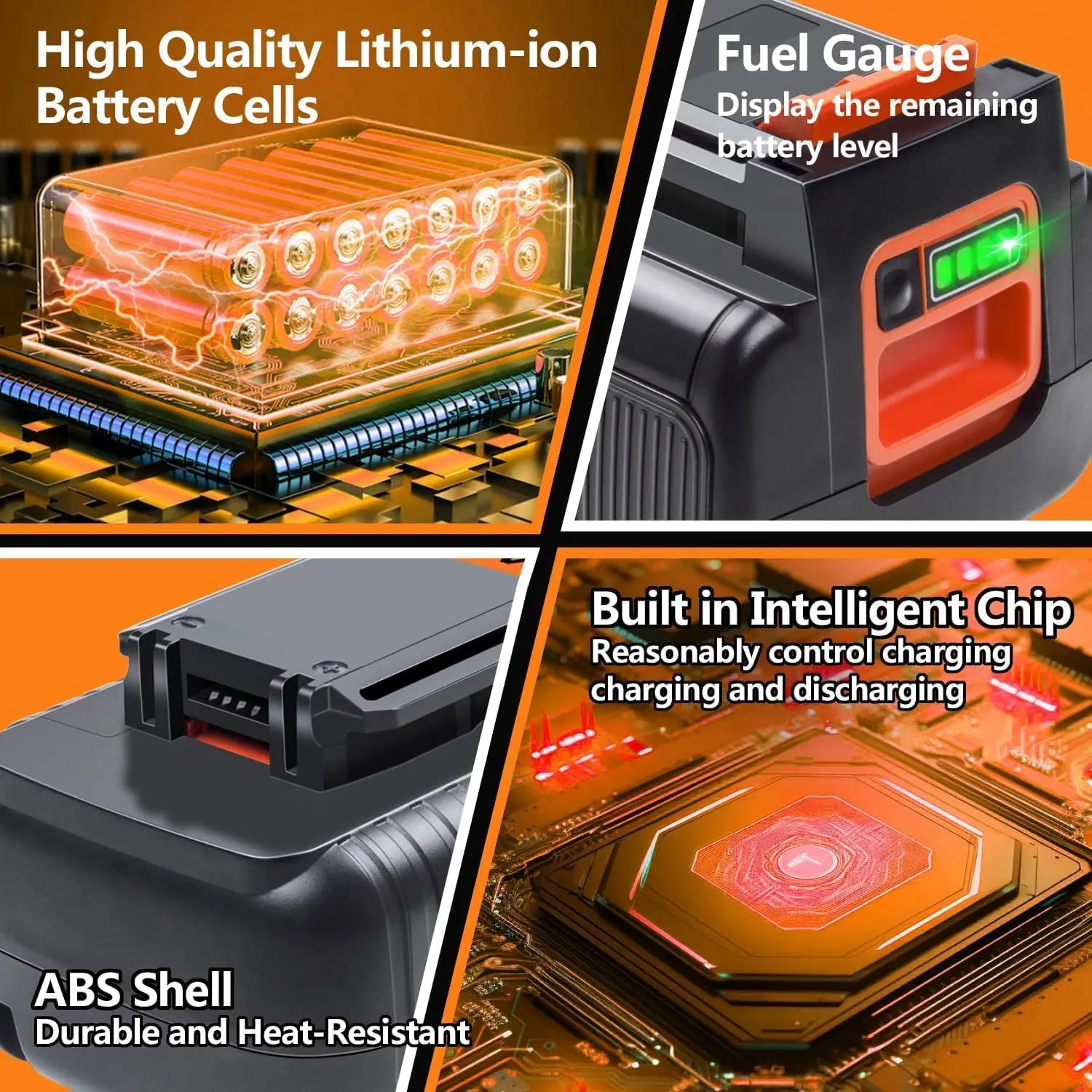 40V 4000mAh แบตเตอรี่ลิเธียมไอ - Black+Decker Tool Cordless บทวิจารณ์และราคา